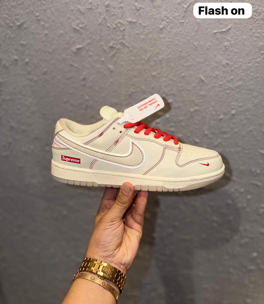 Sb Dunk Supreme White Red Radium Sneakers - Image 3